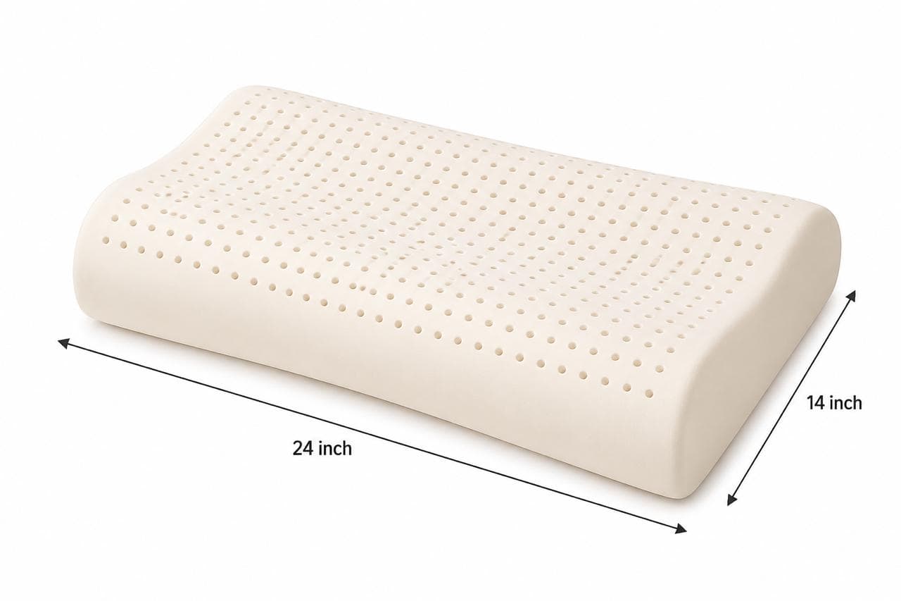 Bedsy Natural Latex Contour Pillow — dimensions 24×14 inch