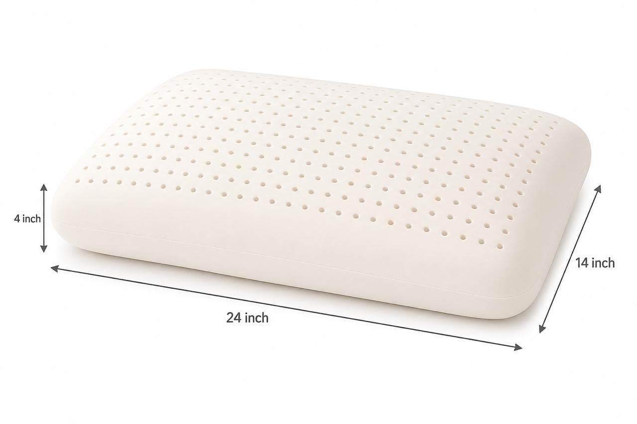 Bedsy Natural Latex Flat Pillow — dimensions 24×14×4 inch