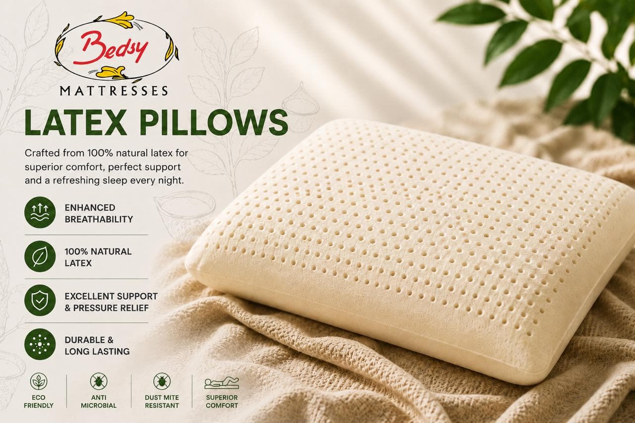 Bedsy Natural Latex Pillow — on bed lifestyle
